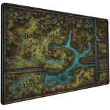 Game Forest Large Mouse Pad XXL Green Map Playmat for MTG Adventure Gaming Deskpad Desk Mat for Keyboard and Mouse Mat with Stit
