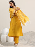 Libas Women'S Cotton Blend Kurta Set (400390_Yellow_Xl)