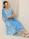 Libas Women'S Pure Cotton Kurta Sets (400144O_Blue_M)