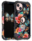 Hekodonk for iPhone 14 Plus Case,Glow in The Dark Three Layer Heavy Duty Shockproof Protection Hard Plastic+Soft Silicone Full B