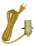 Creative Hobbies M995G Instant Lamp Kit Bright Brass Plated Push Thru On/Off Medium Base Lamp Socket is PreWired with 6 Foot