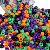 Megoogo 1000PCS Halloween Pony Beads Plastic Round Bead DIY Craft Beads Bracelets Making Hair Beads for Braids Party Decoration
