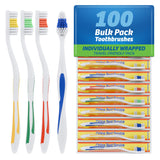 Online Best Service 100 Pack Toothbrush Standard Classic Medium Soft Toothbrush Bulk Individually Wrapped
