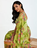 Satrani Womens Woven Polyester Saree (1850St172_Parrot Green)
