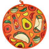 AUVCAS Tortilla Warmer Pouch 12 Inch Insulated & Microwaveable Fabric Tortilla Keeper Holder Keeps Warm for Corn Flour Taco Pizz