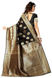 Sugathari Womens Banarasi Saree Pure Kanjivaram Silk Saree Soft New Ladies 2023 Design Wear Pattu Sarees Latest Cotton Party Sari Collections With Blouse Piece For Wedding Sadi (Sam Pari-20-Black)