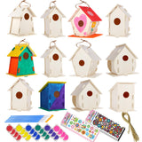 24 Pack Large DIY Bird Houses Kits for Kids, Kids Craft Kits Wood Houses for DIY Crafts Class Parties, 24 Birdhouse Kits with 24