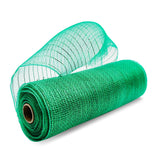 1 Roll Emerald Green Deco Mesh Ribbon 10 in x 30 ft, Poly Mesh Rolls for Holiday Decorating DIY Door Wreath Supplies Christmas T