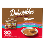 New! Delectables Gravy Lickable Wet Cat Treat & Food Topper, Variety, 30 Pack