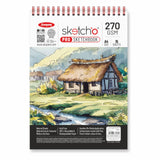 Anupam Sketch-O Pro Sketchbook A4 | 15 Sheets | 270 Gsm | Durable, Acid-Free Paper | Top Spiral-Bound For Markers, Pencils, Char
