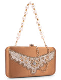 Adisa Beaded Formal Party Clutch With Pearls Handle Gold Chain For Women And Girls (Cl110-Cop),Copper,,B0DYYHVGY8