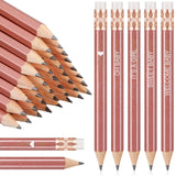 Crtiin 50 Pieces Baby Shower Pencils for Activities Mini Golf Half Pencils, Presharpened with Erasers, 4 Inch(Rose Gold,Girl Sty