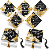 Feifeiya 14 Pcs Graduation Cap Topper Sticker Gold Religion Design Motivational Inspirational Cap Topper Christian Decal Bible G