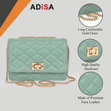 Adisa Women'S Girls Party Sling Bag With Gold Chain (Sl5090-Grn_Green),Green,,B09RWSMLHY