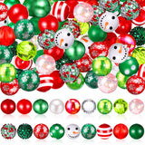 Realspring 100 Pcs 20 mm Christmas Rhinestone Bubblegum Beads for Pens Bulk Crystal Resin Acrylic Plastic Spacer Chunky Beads fo