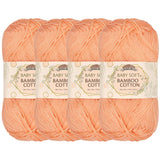 JubileeYarn Baby Soft Bamboo Cotton Yarn - 50g/Skein - Peach Cobbler - 4 Skeins