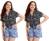 Toplot Women'S Casual Printed Crop Shirt With Half Sleeve Pack Of 2 (Combo-5059-Blk-Blk-Xs),Black-Black,,B0CFTX1RC7