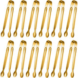Gejoy 12 Pieces Mini Tongs Stainless Steel Small Sugar Serving Tongs for Charcuterie Board Appetizers Dessert Serving Food Tiny