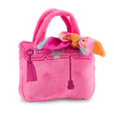 Haute Diggity Dog Barkin Bag with Scarf, Plush Designer Dog Toys with Interactive Squeaker, Stimulating Pet Enrichment, Machine-