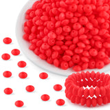 Kovict 300Pcs 12mm Silicone Lentil Beads, Silicone Spacer Beads for Necklace Bracelet Keychain Pens Craft(Scarlet Red)