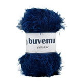 Buvemu Eyelash Fun Fur Yarn 100 Gram (3.53 Ounces) 175 Yards (160 Meters) (Night Blue)