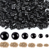 UPINS 600 Pieces 6-16MM Safety Eyes with Washers Black Plastic Safety Eyes for Amigurumi Doll Crochet Eyes for DIY Crafts Stuffe