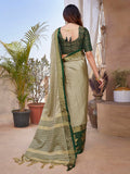 Satrani Women'S Cotton Silk Jacquard Saree With Unstitched Blouse Piece (3658S6037N_Beige4)