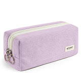 KALIDI Large Pencil Case Corduroy Pencil Pouch Box Cute School Supplies for Teen Girls Boys, Purple