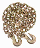 Mytee Products 3/8 Inch x 16 FT Grade 70 Binder Chain with Clevis Grab Hooks G70 Transport Tow Chain 6,600 Lbs Working Load