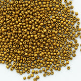 2mm Matte Golden Seed Beads for Jewelry Making 200 Grams About 18880pcs,12/0 Glass Craft Beads for Making Earrings, Bracelets, P