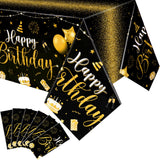 Tudomro 6 Pcs Happy Birthday Tablecloths Happy Birthday Party Decorations Plastic Table Cover Rectangular Cloths for Women Men B