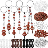 Landical 564 Pcs Football Keychain Making Kit DIY Football Bead Key Chain Craft Adjustable Sport Letter Bead Charm Sport Theme P