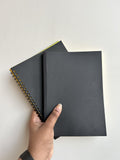 Xi Combo Of Wiro Manifestation Notebook | Black Cover & Yellow Pages | A5 Size | With Yellow Pages For
