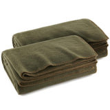 Olive Drab Green Warm Fire Retardant Blanket, 66 x 90 (80% Wool) - US Military Style, Heavy-Duty Survival & Emergency Blanket fo