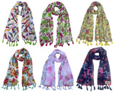 Fusfus WomenS Printed Chiffon Scarves And Stoles, Free Size(Multicolour, Fs996) Pack Of 6 (Multicolor1)