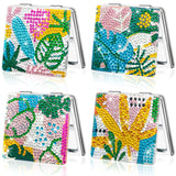 FILASLFT Flower Diamond Painting Compact Mirror, DIY Diamond Art, Makeup Mirror 4 Pcs, Pocket & Portable Foldable Mirror - Perfe