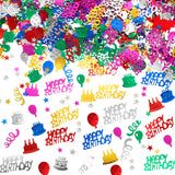 WILLBOND 3000 Pieces Happy Birthday Confetti Birthday Party Cake Confetti Metallic Foil Balloon Table Scatter Decorations for Ca