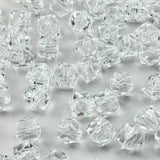300pcs 8mm Acrylic Cube Square Faceted Acrylic Beads with Hole Plastic Spacer for Bracelets Necklace Earring Making Supplies (Wh