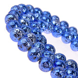 Asingeloo Natural Metallic Titanium Coated Lava Rock Volcanic Stone Beads for Jewelry Making Round Loose Spacer Beads 8mm Silver