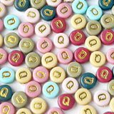 200PCS Round Letter Beads,4x7mm Colorful Acrylic Alphabet Q Beads Letter Q Beads with Letters for Bracelet Making Necklace Keych