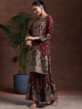 Libas Women'S Silk Blend Kurta Set (36998 Brown L