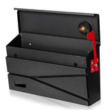 Ydocabinit Wall Mount Mailbox, Large Capacity Mailbox for House, with Flag, Visibility Galvanized Steel Rust-Proof Metal Post Dr