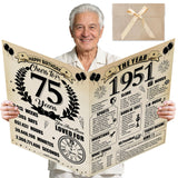 Uiorgui Large 75th Birthday Cards for Men Women, Vintage 1951 Happy 75th Birthday Greeting Card with Envelope Jumbo Seventy-Five