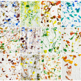 PALJOLLY 12 Sheets Patterned Stained Glass Sheet Variety Pack, 6 X 4 inch Cathedral Art Mosaic Glass Tiles for Crafts, Stained G