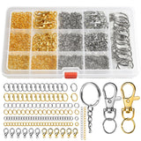 LEOBRO 968pcs Keychain Making Kit, Keychain Clip and Key Ring, Jump Rings for Jewelry Making, Lobster Claw Clasp, Key Chain Maki