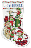 Design Works Counted Cross Stitch Stocking Kit 17In LongPopcorn Elves (14 Count)