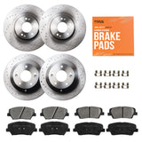 Max Advanced Brakes - StyleMAX Front & Rear Brake & Rotor Kit for Daily Performance - Cross-Drilled Brake Rotors & Ceramic Brake