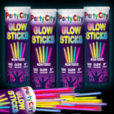 Party City 400 Glow Sticks Bulk Party Pack 8 - Neon Glow in the Dark Party Supplies, Glowsticks with Connectors Bracelets & Ne
