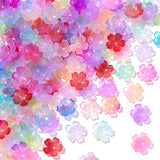 CustomyLife 100pcs Cherry Blossom Beads, 5-Petal Colorful Gradient Acrylic Flower Beads, Mini Spacer Hair Accessories Halloween