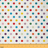 Rainbow Polka Dot Fabric by The Yard,Boho Watercolor Upholstery Fabric for Sewing Lover,Abstract Geometric Circles Outdoor Fabri